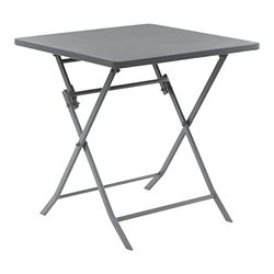 ROLAND GARROS Greensboro Mesa de 2 plazas, Acero aleado, Gris, Taille unique-70 x 70 x 71 cm