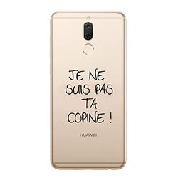 Zokko Beschermhoes voor Huawei Mate 10 Lite, opschrift 'Je ne Suis pas TA Copine!', zacht, transparant, zwarte inkt.