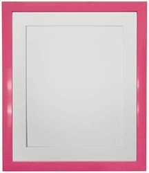 FRAMES BY POST 0,75 tum rosa fotoram med vit montering 30 x 30 bildstorlek 10 x 25 tum plastglas