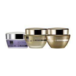 Avon Anew Ultimate Set, Day Cream 50ml + Night Cream 50ml + Eye Cream 20ml, Pack of 3, For Firmer Looking Skin, Ultimate Skincare Trio for Age 40+, Powered by Collagen, Cruelty Free