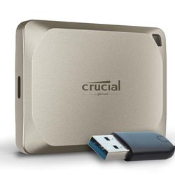 Crucial X9 Pro per Mac SSD 4TB Esterno Portatile con Adattatore USB-A, Fino a 1050 MB/s in lettura e scrittura, Adatto a Mac, Hard disk esterno SSD, USB-C 3.2 - CT4000X9PROMACSSD9B02