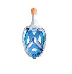 Seac Mágica máscara de snorkel integral, anti-Vaho, válvula de pulverização e snorkel estanco, branco/azul, S/M