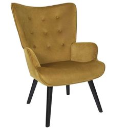 HOME DECO FACTORY, HD0365, salón Giulia Amarillo, Lounge Edition, Muebles, Sofá y Sillón, 68x96x75 cm, Altura Asiento 43 cm, Metal