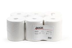 Quicky 99724 - Toalla de mano (2 capas, 6 unidades), color blanco