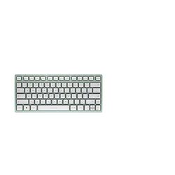 CHERRY KW 7100 MINI BT, Teclado Compacto Multidispositivo con 3 Canales Bluetooth, Distribución de Teclado Europeo (QWERTY), Diseño Plano, Incluye Funda de Transporte, Agave Green