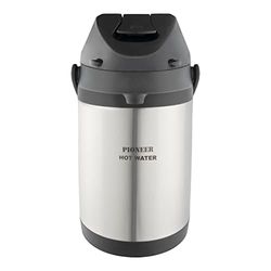 Pioneer Airpot, Pot à Levier, Distributeur D’Eau, À Double Paroi en Acier Inoxydable avec Poignée sans BPA, Flasque de Conférence, Argent, 3 Litre, SS30HC/WAT