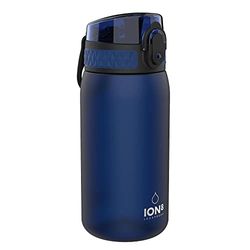 Ion8 Kids Water Bottle, 350 ml/12 oz, Leak Proof, Easy to Open, Secure Lock, Dishwasher Safe, BPA Free, Carry Handle, Hygienic Flip Cover, Easy Clean, Odour Free, Carbon Neutral, Navy Blue