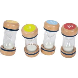 Small Foot Set de sabliers XL Educate en Bois de hêtre, Set de 4 Jouets éducatif à partir de 3 Ans, 12386
