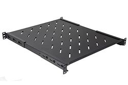 Link LKRIP550AN Étagère pour Armoire Rack 19" Extensible 550 mm avec 4 Crochets Noir
