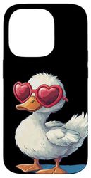 Funny Duck with Love Occhiali da sole per ragazzi e ragazze Custodia per iPhone 14 Pro