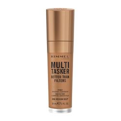 Rimmel Multi-Tasker Better Than Filters, 006 Medium Deep, Primer, Glow Booster e Illuminante, Formula Vegana, Leggera, Antietà, Pigmenti che Riflettono la Luce, Maxi Applicatore Soft-Touch, 30ml (1oz)