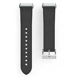 Hama Fitbit horlogebandje 22 mm (verstelbare reservearmband voor smartwatch Fitbit Versa 3 en Sense, Fitbit armband om te wisselen, wisselarmband leer en siliconen, roestvrijstalen gesp, heren) zwart