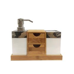 MSV Set d'accessoires de Salle de Bain KEA Bambou & PS