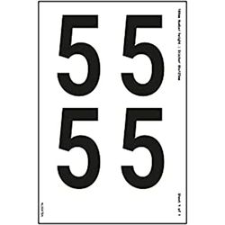 V Safety One Number Sheet - 5-36mm Number Height - 300x200mm - Self Adhesive Vinyl