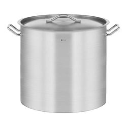 Royal Catering Olla de inducción con Tapa RCST-71LI-E (70 L, Acero Inoxidable, Borde de vertido, para inducción, Gas, eléctrico y Otras Placas de cocción)