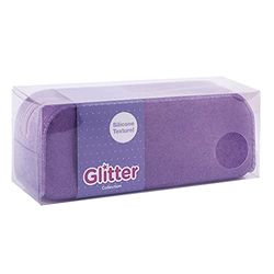 APLI 18949 - Silicone Glitter Case - Glitter Collection - Lilac - Pencil Case - School Pencil Case