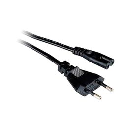 Zenitech - Cavo di Alimentazione per Rasoio e Radio - 2x 0,75mm² - 2P - 2,5A - 500W - Compatibile con Apparecchi Elettrici - Sostituzione Facile e Sicura - Nero - 1,5m