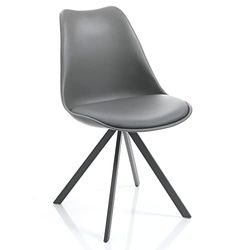 Oresteluchetta Set 4 sedie Smart Slim Grey, Polipropilene, Grigio, H.82 x L.48 x P.58, 4 unità
