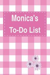 Monica's To Do List Notebook: Blank Daily Checklist Planner for Women with 5 Top Priorities | Pink Feminine Style Pattern with Flowers
