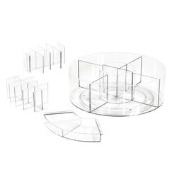 iDesign Rangement Maquillage tournant, Coffret beauté Personnalisable Collection exlusive Sarah Tanno, Makeup Organizer en Plastique pour Maquillage et Accessoires, Transparent