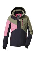 Killtec Giacca da sci da ragazza, con cappuccio e paraneve KSW 209 GRLS SKI JCKT, nero/blu/sage/lampone, 152, 43563-000