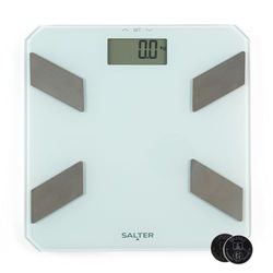 SALTER Glass Analysis Scales - Electronic Digital Body Weight, Body Fat and Body Level 180kg/23st 3lb LCD Easy Read for 9 Users Instant Read Batteries Included