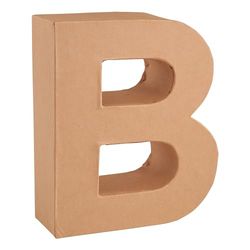 Glorex 6 2029 102 – kartong – bokstav B, bokstav av brunt kartong, ca 17,5 x 5,5 cm stor, för målning och limning, för servettteknik och decopatch, perfekt som dekoration