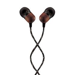 Marley Smile Jamaica Auriculares integrais com cabo, microfone integrado, controladores de 9,2 mm com isolamento de ruído, 2 silicone de vários tamanhos, anti-nós, sustentáveis, preto