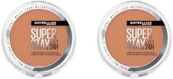Maybelline Powder Foundation, Long-lasting 24H Wear, Medium to Full Coverage, Transfer, Water & Sweat Resistant, SuperStay 24H Hybrid Powder Foundation, 60 (Pack of 2)
