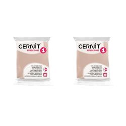 CERNIT CE9056425AMZC - Un lote de 2 Pains de Pâte Polymère Number ONE - Pâte à Modeler à Cuire - Couleur Rose Beige - 2 Bloques de 56 g