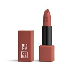3INA MAKEUP - The Lipstick 114 - Jasnobrązowy pomadka z witaminą E i masło Shea -wysokie krycie z wygodną teksturą - magnetyczną nasadką - Wysoko krycie - Vegan - Cruelty Free