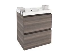 Bath + Meuble lavabo 2 tiroirs 60 cm frêne