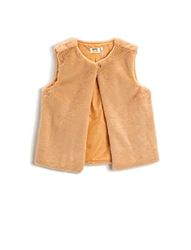 Koton Faux Fur Vest Round Neck Veste, Camel (130), 11/12 Years Ragazze