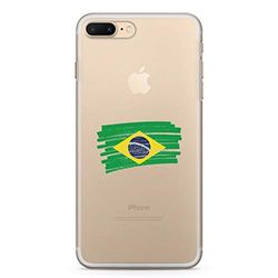 Zokko Beschermhoesje iPhone 7 Plus Brazilië – maat iPhone 7 Plus – zacht transparant inkt wit