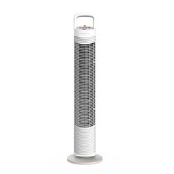 Newlux - Torenventilator zonder vleugels W80 (45 W), 3 snelheden, oscillatie 70 graden, timer 120 min en compact design, staande ventilator met koperen motor en draaggreep, geen installatie (wit)