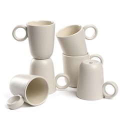 LEONARDO HOME Kaffekopp ROMA set om 6 • Innehåll 400 ml • Modern mugg med handtag • Handgjord av högkvalitativ keramik • stapelbar • diskmaskins- och mikrovågsugnssäker • Krämfärgad • 027262