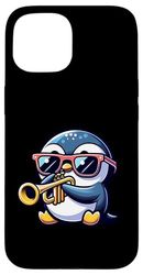 Penguin Trumpet Player Fun Cool Vibes Case for iPhone 15