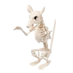 Boland 72404 - rattenskelet, grootte 18 cm, beweegbare mond, dummy van kunststof, ratten, decoratie voor Halloween, carnaval of themafeest