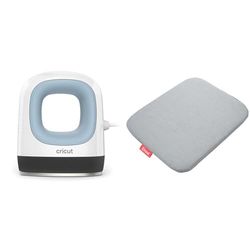 Cricut EasyPress Mini Blue | Presse chauffante compacte pour thermocoller (HTV), Infusion et matériaux de Sublimation, Bleu Zen & Tapis EasyPress, 20,3 25,4 cm (8" x 10"), Gris, 20 x 25 cm