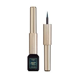 L’Oréal Paris, Delineador de Ojos Líquido Matte Signature Liner, Acabado Mate, Trazo Preciso, Larga Duración, Resistente al Agua, Tono Nu 04 Verde