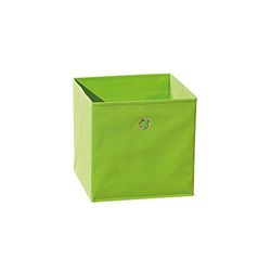 Inter Link - Caja de almacenaje plegable - Portaobjetos plegable -Caja de almacenaje para separador de ambientes o estantería - 32 x 32 x 32 cm - Con orificio para el dedo - Winny - Verde