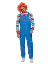Smiffys Costume de Chucky, Bleu, avec haut et salopette imprimée