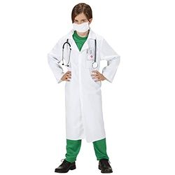 W WIDMANN MILANO Party Fashion - Disfraz de doctor para niño, bata de doctor, bata de laboratorio, disfraces