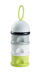 BEABA Formule & Snackcontainer, 3 vakken met trechter en draaggreep, neon