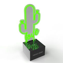 MUSIC HERO NEON draadloze speaker, draagbare 3 W audioluidspreker met heldere led, aan/uit-knop, USB-C-oplaadkabel inbegrepen, tot 2 uur continue muziekweergave, groen