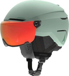 ATOMIC SAVOR VISOR PHOTO - Casco da sci con visiera - Pistachio - Taglia S - Massimo assorbimento degli urti - Sistema di ventilazione Active Aircon - Specchio di alta qualità per una visione chiara