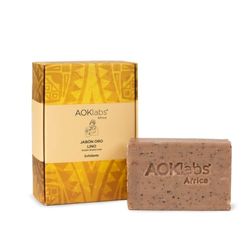 Aoklabs - Gold Linen Soap 2 in 1, deterge ed esfolia la pelle in modo delicato, profondo ed efficace, idratando, nutrendo e favorendo la rigenerazione cellulare 100g.
