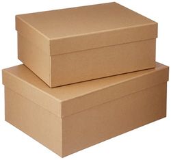 Rössler Papier 13491453620 - S.O.H.O. Boxline caja de cartón de 2, rectangular, Kraft