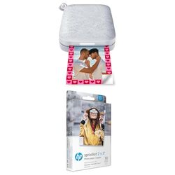 HP Sprocket Portable Photo Printer (Luna Pearl) + HP 2x3" Premium Zink Photo Paper