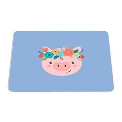 Bonamaison, Tappetino per mouse rettangolare, con stampa digitale, antiscivolo, per ufficio e casa, dimensioni: 22 x 18 cm